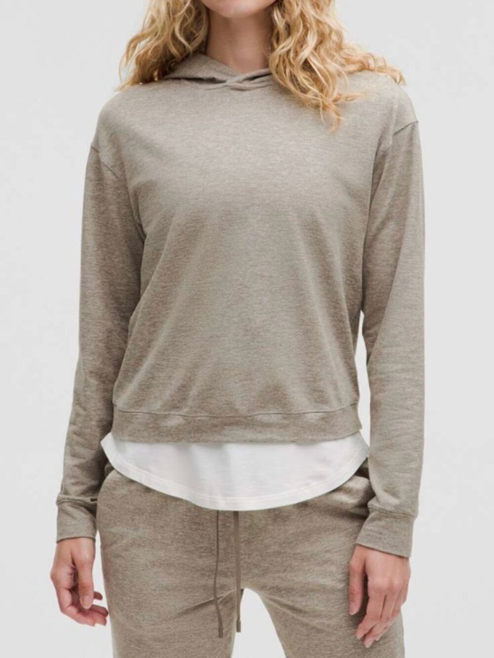 Lululemon Soft Jersey Classic Fit Hoodie NWT Heathered Raw Linen Size 6